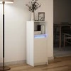Šoninė spintelė su LED, balta, 38x34x100cm, apdirbta mediena