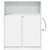 Šoninė spintelė su LED, balta, 77x34x100cm, apdirbta mediena