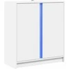 Šoninė spintelė su LED, balta, 77x34x85cm, apdirbta mediena