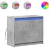 Šoninė spintelė su LED, betono, 72x34x61cm, apdirbta mediena
