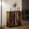 Šoninė spintelė su LED, dūminio ąžuolo, 77x34x85cm, mediena