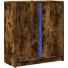 Šoninė spintelė su LED, dūminio ąžuolo, 77x34x85cm, mediena
