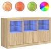 Šoninė spintelė su LED lemputėmis, ąžuolo, 123x37x67cm