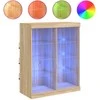 Šoninė spintelė su LED lemputėmis, ąžuolo spalvos, 81x37x100cm