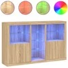 Šoninė spintelė su LED lemputėmis, ąžuolo spalvos, 162x37x100cm