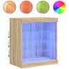 Šoninė spintelė su LED lemputėmis, ąžuolo spalvos, 60,5x37x67cm