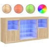 Šoninė spintelė su LED lemputėmis, ąžuolo, 142,5x37x67cm