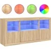 Šoninė spintelė su LED lemputėmis, ąžuolo, 142,5x37x67cm