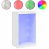 Šoninė spintelė su LED lemputėmis, balta, 60,5x37x100cm