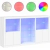 Šoninė spintelė su LED lemputėmis, balta, 181,5x37x100cm