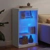 Šoninė spintelė su LED lemputėmis, balta, 60,5x37x100cm