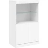 Šoninė spintelė su LED lemputėmis, balta, 60,5x37x100cm