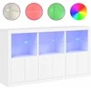 Šoninė spintelė su LED lemputėmis, balta, 181,5x37x100cm