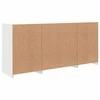 Šoninė spintelė su LED lemputėmis, balta, 142,5x37x67cm