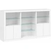 Šoninė spintelė su LED lemputėmis, balta, 181,5x37x100cm