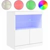 Šoninė spintelė su LED lemputėmis, baltos spalvos, 60x37x67cm