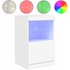 Šoninė spintelė su LED lemputėmis, baltos spalvos, 41x37x67cm