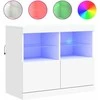 Šoninė spintelė su LED lemputėmis, baltos spalvos, 81x37x67cm