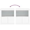 Šoninė spintelė su LED lemputėmis, baltos spalvos, 60,5x37x67cm