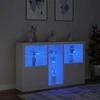 Šoninė spintelė su LED lemputėmis, baltos spalvos, 162x37x100cm
