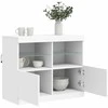 Šoninė spintelė su LED lemputėmis, baltos spalvos, 81x37x67cm