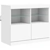 Šoninė spintelė su LED lemputėmis, baltos spalvos, 81x37x67cm
