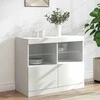 Šoninė spintelė su LED lemputėmis, baltos spalvos, 81x37x67cm