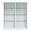 Šoninė spintelė su LED lemputėmis, baltos spalvos, 81x37x100cm