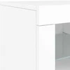 Šoninė spintelė su LED lemputėmis, baltos spalvos, 123x37x67cm