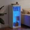 Šoninė spintelė su LED lemputėmis, baltos spalvos, 41x37x100cm