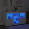 Šoninė spintelė su LED lemputėmis, baltos spalvos, 123x37x67cm