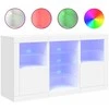 Šoninė spintelė su LED lemputėmis, baltos spalvos, 123x37x67cm