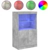 Šoninė spintelė su LED lemputėmis, betono pilka, 60,5x37x100cm