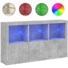 Šoninė spintelė su LED lemputėmis, betono pilka, 181,5x37x100cm