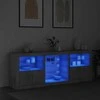 Šoninė spintelė su LED lemputėmis, betono pilka, 181,5x37x67cm