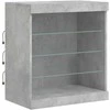Šoninė spintelė su LED lemputėmis, betono pilka, 181,5x37x67cm
