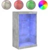 Šoninė spintelė su LED lemputėmis, betono pilka, 60,5x37x100cm