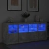Šoninė spintelė su LED lemputėmis, betono pilka, 163x37x67cm