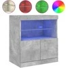 Šoninė spintelė su LED lemputėmis, betono pilka, 60x37x67cm