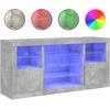 Šoninė spintelė su LED lemputėmis, betono pilka, 142,5x37x67cm
