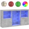 Šoninė spintelė su LED lemputėmis, betono pilka, 181,5x37x100cm