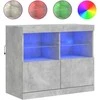 Šoninė spintelė su LED lemputėmis, betono pilka, 81x37x67cm