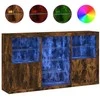 Šoninė spintelė su LED lemputėmis, dūminė, 181,5x37x100cm