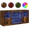 Šoninė spintelė su LED lemputėmis, dūminė, 142,5x37x67cm
