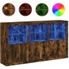 Šoninė spintelė su LED lemputėmis, dūminė, 181,5x37x100cm