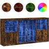 Šoninė spintelė su LED lemputėmis, dūminio ąžuolo, 202x37x100cm
