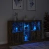Šoninė spintelė su LED lemputėmis, dūminio ąžuolo, 162x37x100cm