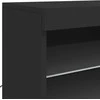 Šoninė spintelė su LED lemputėmis, juoda, 142,5x37x67cm