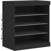 Šoninė spintelė su LED lemputėmis, juodos spalvos, 60,5x37x67cm