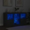 Šoninė spintelė su LED lemputėmis, juodos spalvos, 123x37x67cm